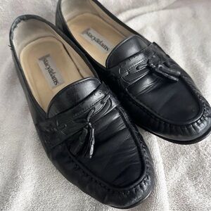 Stacy Adams Mens Sz 9.5M Black Slip On Loafers with Tassel